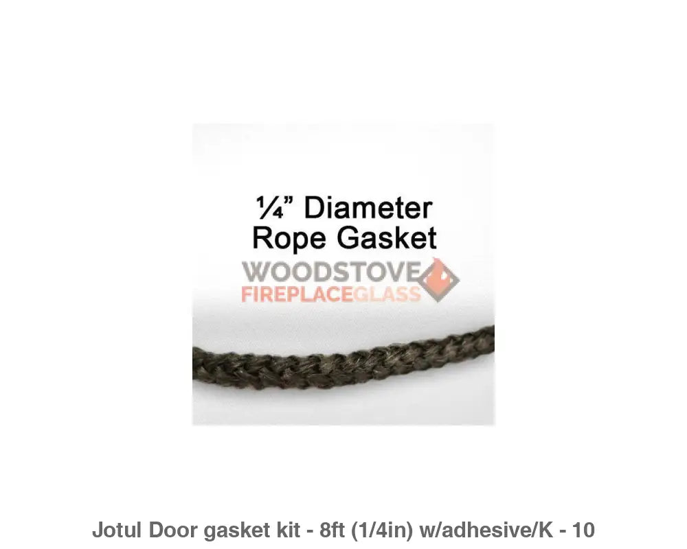 Jotul Wood Stove Door Gasket Kit - 10ft (1/4in) Gasket and Adhesive - Woodstove Fireplace Glass