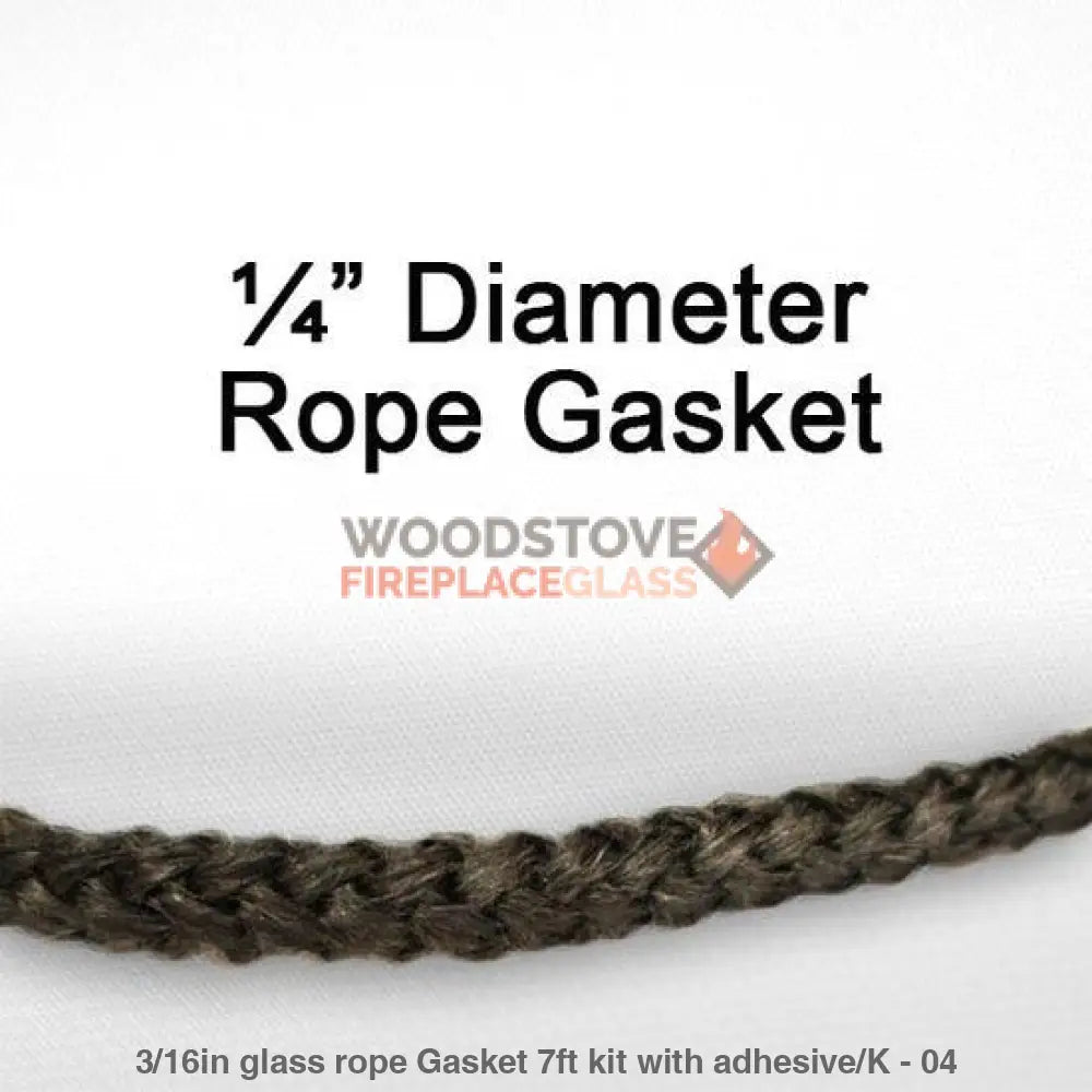 Jotul 3/16in Glass Rope Gasket 7ft kit with Adhesive - Woodstove Fireplace Glass