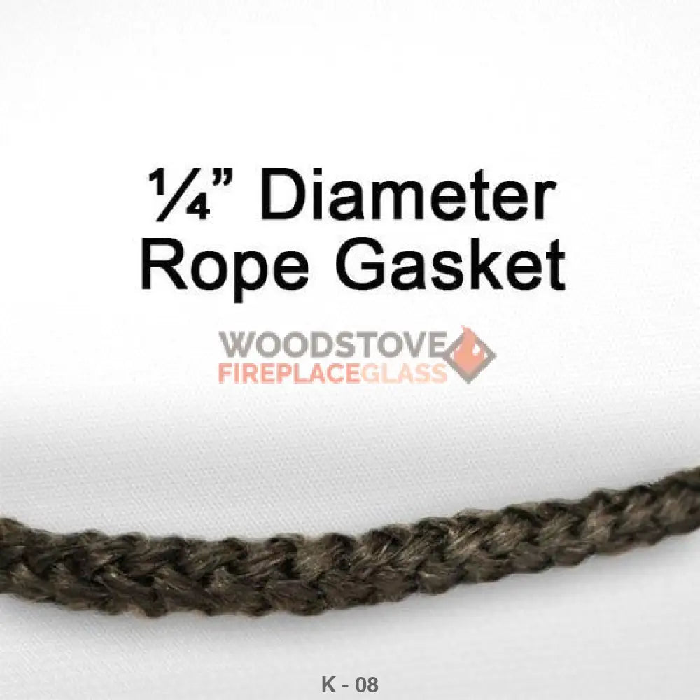 Appalachian 1/4in Glass Rope Gasket 7ft kit with Adhesive - Woodstove Fireplace Glass