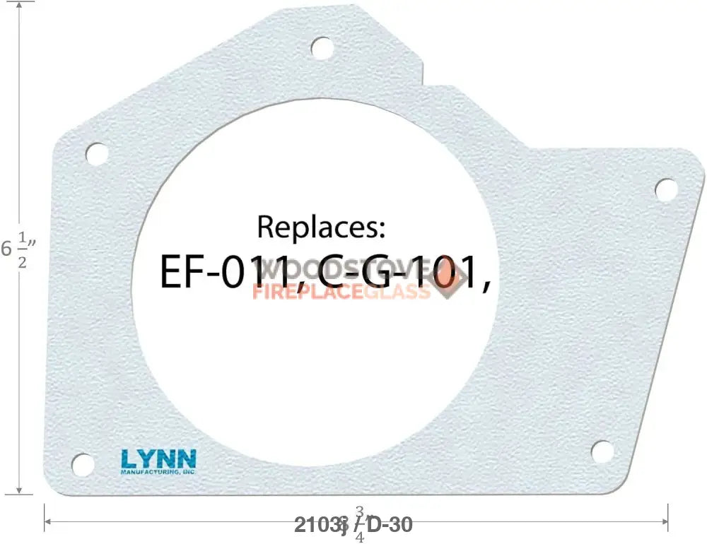 Lynn Manufacturing Pellet Stove Exhaust Blower Housing Gasket EF-011, C-G-101, 6105721, 2103J - Woodstove Fireplace Glass