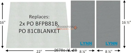 Lynn Manufacturing Replacement Buck Stove Baffle Board and Blanket Kit, Model 81 and 85, PO BPFB81B, PO 81CBLANKET, 2678C - Woodstove Fireplace Glass