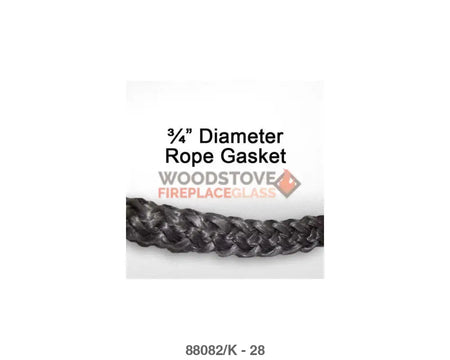 US Stove Door Rope Gasket Kit 3/4in x 7ft - Woodstove Fireplace Glass