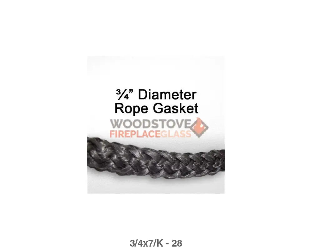 3/4"in Rope Gasket Kit x 7ft with Adhesive - Woodstove Fireplace Glass