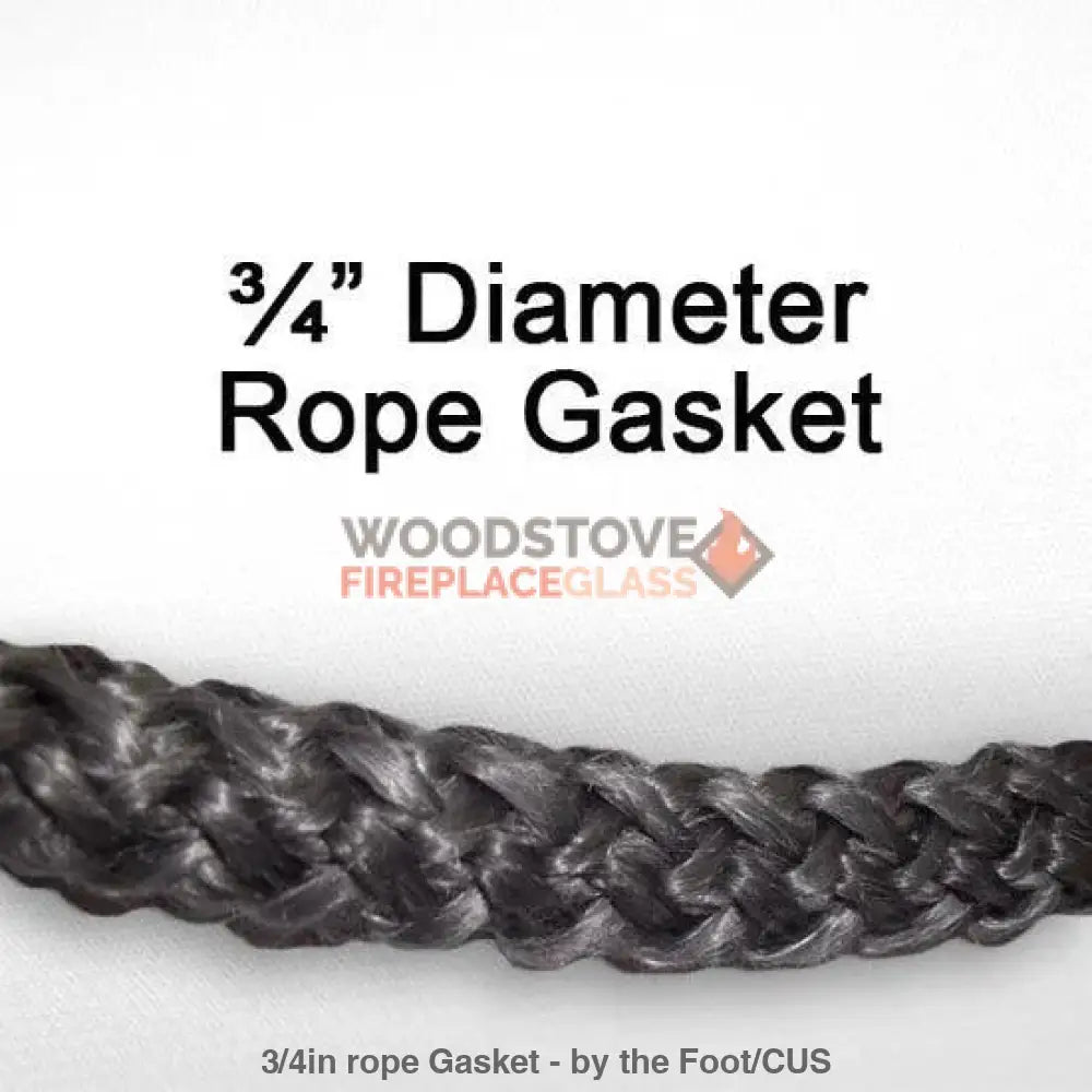 3/4"in rope Gasket - by the Foot - Woodstove Fireplace Glass