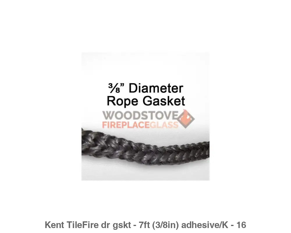 Kent TileFire Wood Stove Door Gasket Kit - 7ft (3/8in) Gasket and Adhesive - Woodstove Fireplace Glass