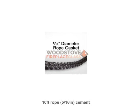 Vermont Castings Door gasket 8ft (5/16in) and cement tube - Woodstove Fireplace Glass