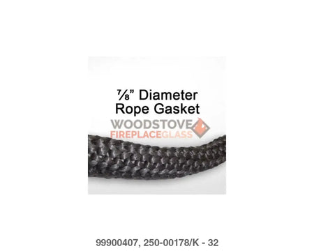 Lopi Door Rope Gasket Kit 7/8in x 7ft - Woodstove Fireplace Glass