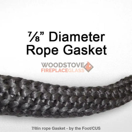 7/8"in rope Gasket - by the Foot - Woodstove Fireplace Glass