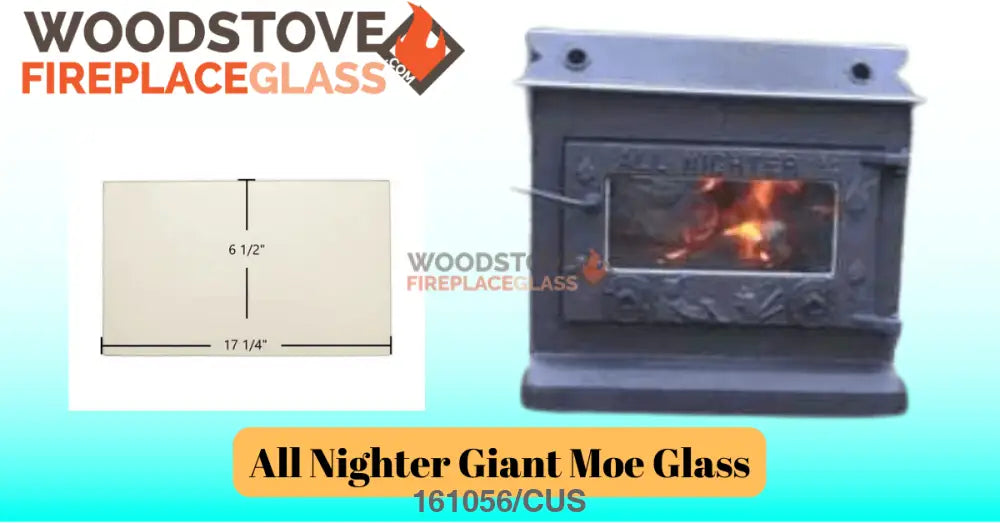 All Nighter Giant Moe Glass - Woodstove Fireplace Glass