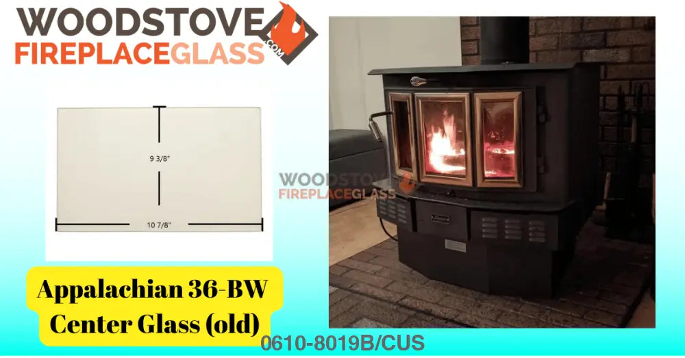 Appalachian 36-BW Center Glass (old) (0610-8019B) - Woodstove Fireplace Glass