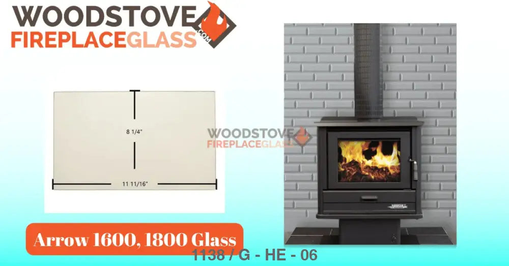 Arrow 1600, 1800 Glass - Woodstove Fireplace Glass