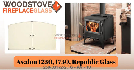 Avalon 1250, 1750, Republic Glass - Woodstove Fireplace Glass