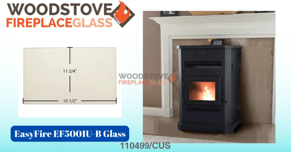 EasyFire EF5001U-B Glass - Woodstove Fireplace Glass