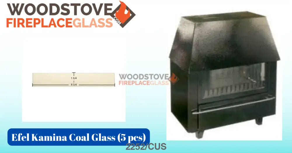 Efel Kamina Coal Glass (5 pcs) - Woodstove Fireplace Glass