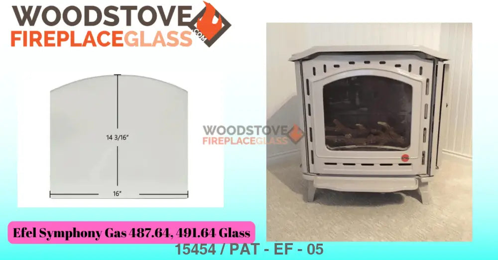 Efel Symphony Gas 487.64, 491.64 Glass - Woodstove Fireplace Glass