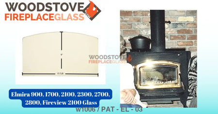 Elmira 900, 1700, 2100, 2300, 2700, 2800, Fireview 2100 Glass - Woodstove Fireplace Glass