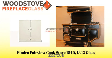 Elmira Fairview Cook Stove 1840, 1842 Glass - Woodstove Fireplace Glass