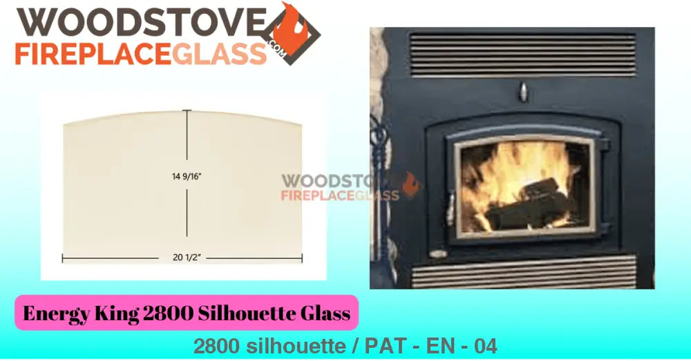 Energy King 2800 Silhouette Glass - Woodstove Fireplace Glass