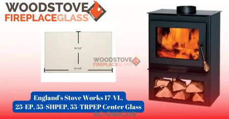 England's Stove Works 17-VL, 25-EP, 55-SHPEP, 55-TRPEP Center Glass - Woodstove Fireplace Glass