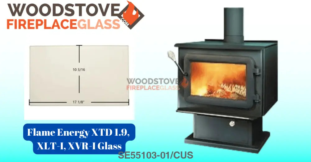 Flame Energy XTD 1.9, XLT-I, XVR-I Glass - Woodstove Fireplace Glass