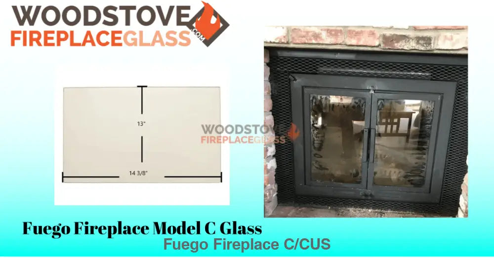 Fuego Fireplace Model C Glass - Woodstove Fireplace Glass