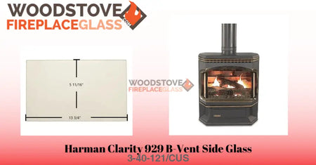 Harman Clarity 929 B-Vent Side Glass - Woodstove Fireplace Glass