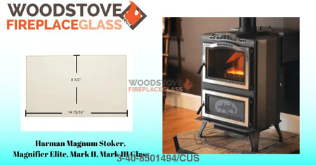 Harman Magnum Stoker, Magnifier Elite, Mark II, Mark III Glass - Woodstove Fireplace Glass