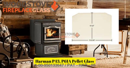 Harman P43, P61A Pellet Glass - Woodstove Fireplace Glass