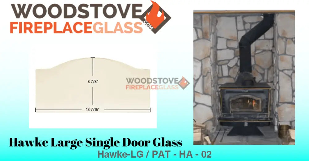 Hawke Large Single Door Glass - Woodstove Fireplace Glass