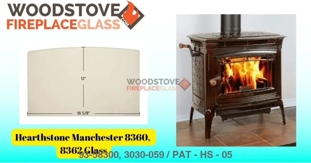 Hearthstone Manchester 8360, 8362 Glass - Woodstove Fireplace Glass