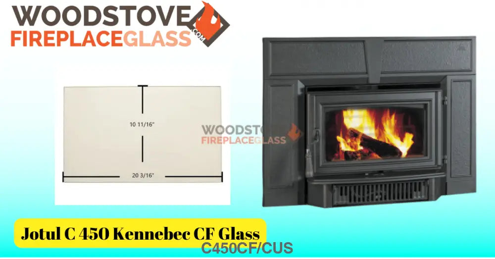 Jotul C 450 Kennebec Clean Face Glass - Woodstove Fireplace Glass