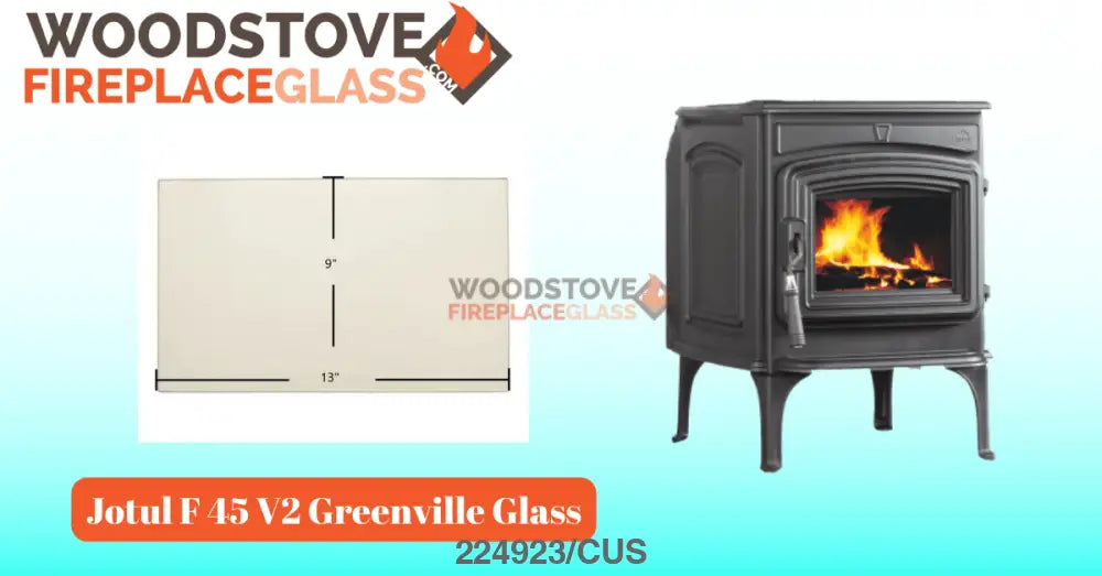 Jotul F 45 V2 Greenville Glass - Woodstove Fireplace Glass