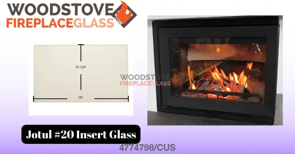 Jotul #20 Insert Glass - Woodstove Fireplace Glass