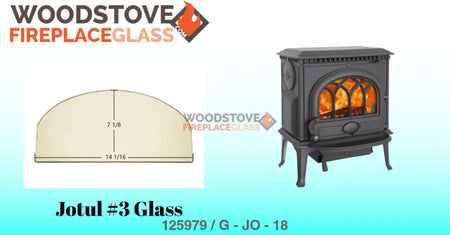 Jotul #3 Glass - Woodstove Fireplace Glass