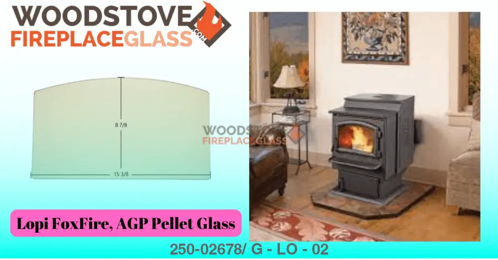 Lopi FoxFire, AGP Pellet Glass - Woodstove Fireplace Glass