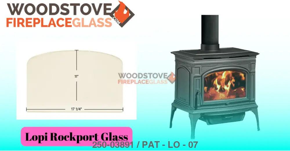 Lopi Rockport Glass - Woodstove Fireplace Glass