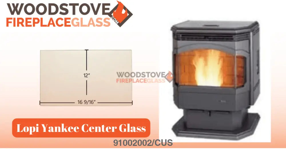 Lopi Yankee Center Glass - Woodstove Fireplace Glass