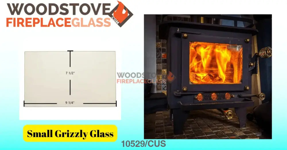 Small Grizzly Glass - Woodstove Fireplace Glass