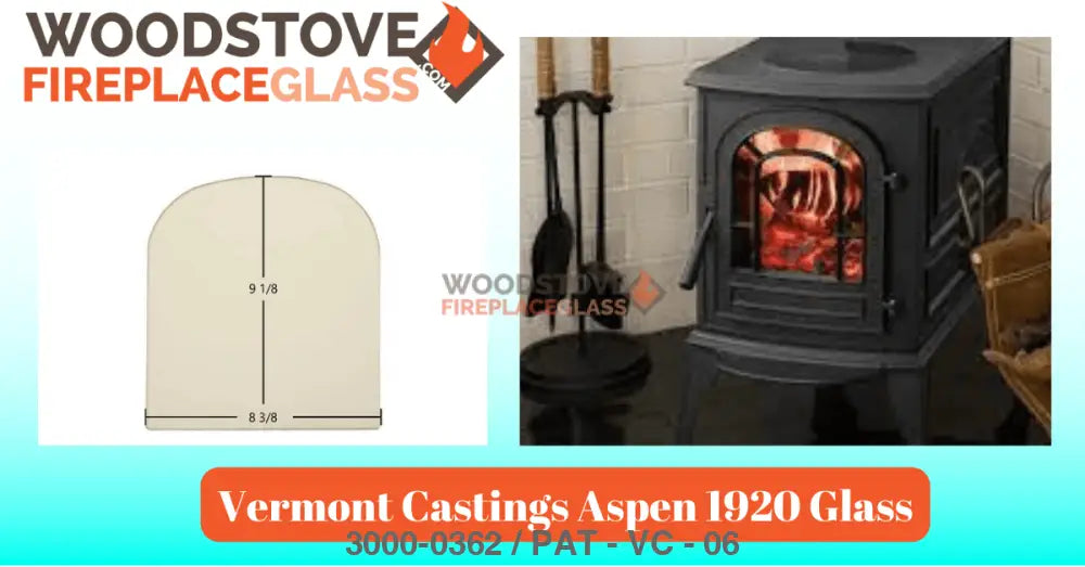 Vermont Castings Aspen 1920 Glass - Woodstove Fireplace Glass