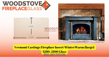 Vermont Castings Fireplace Insert WinterWarm (large) 1280, 2100 Glass - Woodstove Fireplace Glass