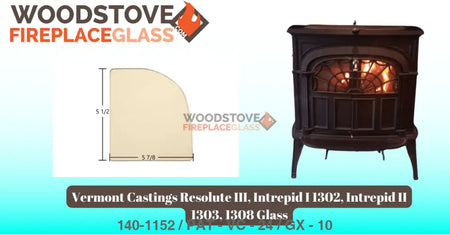 Vermont Castings Resolute III, Intrepid I 1302, Intrepid II 1303, 1308 Glass - Woodstove Fireplace Glass