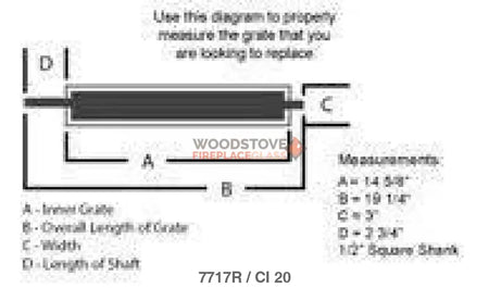 Ashley/King Dock Ash Grate (Left)19 1/4" x 3 (7717R)(40417) - Woodstove Fireplace Glass