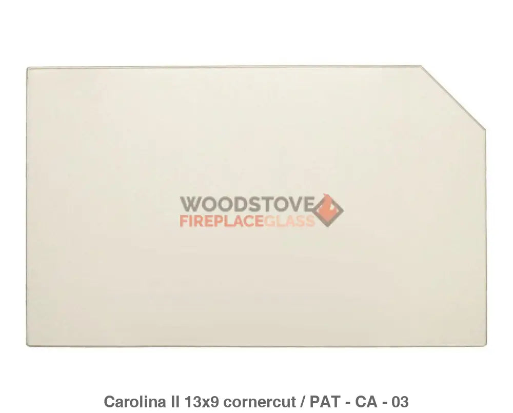 Carolina II woodstove Ceramic Glass (Carcorncut)(9 x 13 w/ cutout) - Woodstove Fireplace Glass