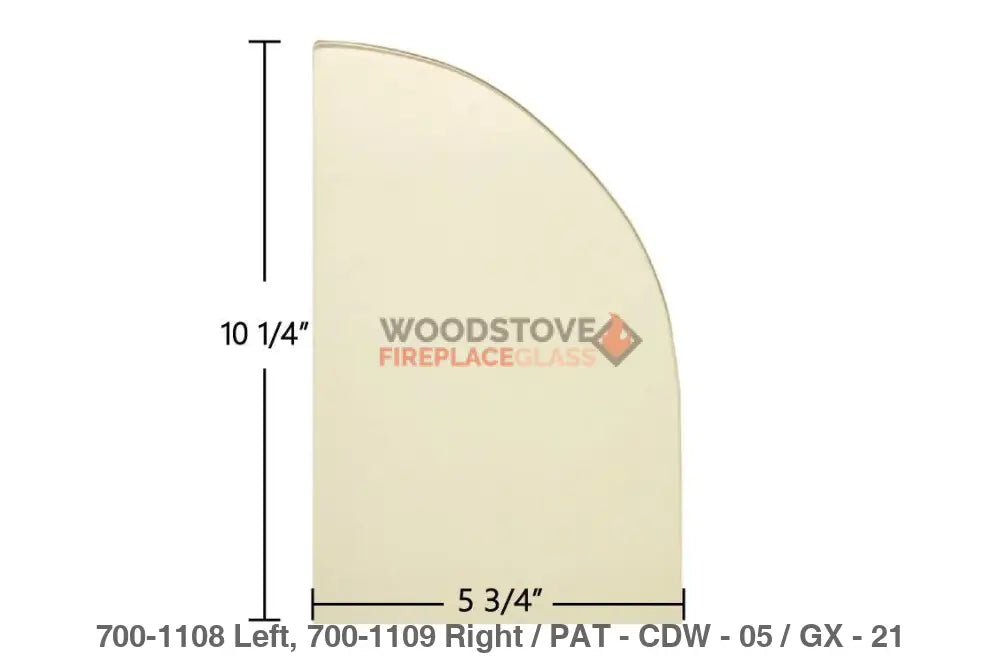 Consolidated Dutchwest X-Large Convection 2184 / FA288ccL Glass - Woodstove Fireplace Glass