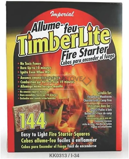 Imperial Fire Starter 144 Squares, 2.18 g Carton (KK0313)* - Woodstove Fireplace Glass