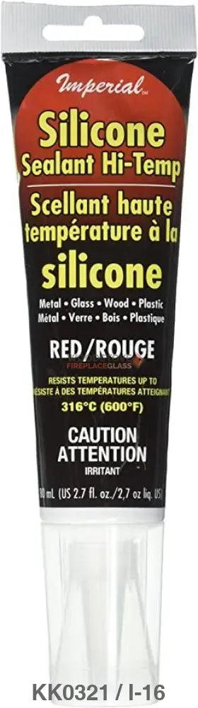 Imperial Sealant Silicone 2.7oz Red (KK0321) - Woodstove Fireplace Glass