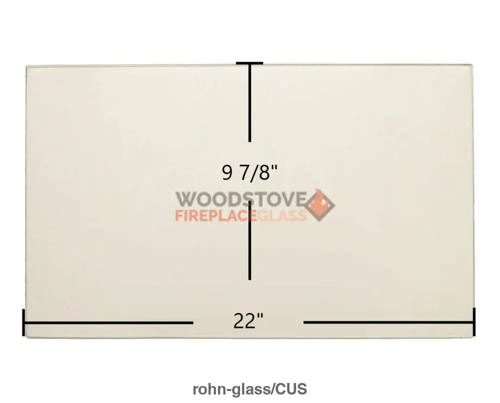 Rohn Stove 22" x 9 7/8" Glass - Woodstove Fireplace Glass