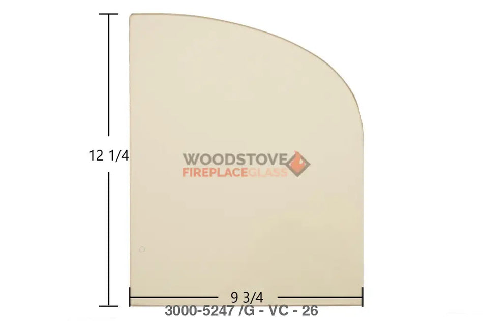 Vermont Castings Defiant 1910, 1945, 1975, 1979, Defiant NC 1610, Defiant 2N1 Glass - Woodstove Fireplace Glass